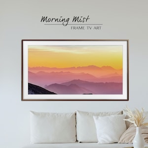 Frame TV Art Morning Mist Abstract Digital Art Mountain Sky Sunset Sunrise Samsung Art TV Screensaver