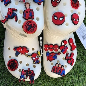 New Marvel Super Hero Spiderman Shoe Buckle Croc Charms Novelty DIY  Slippers Accessories Souvenir Cartoon Decorations Kids Gifts