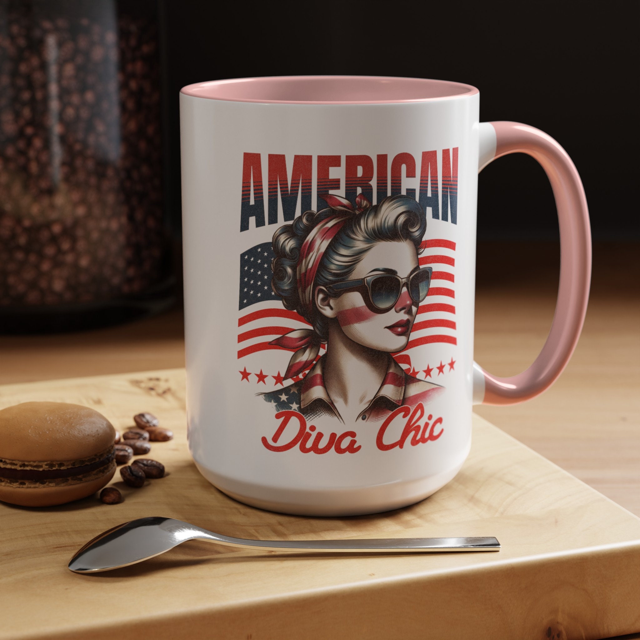 American Diva Chic Coffee Mug, Independence Day Mug, 4th of July ...