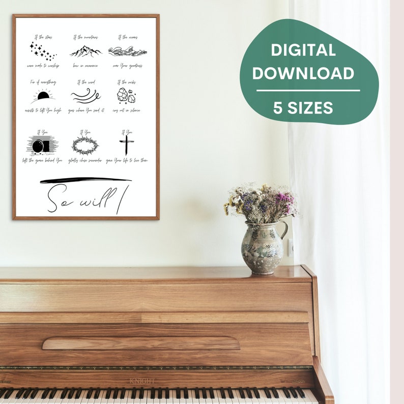 So will i song lyrics graphic printable wall art minimalist religious