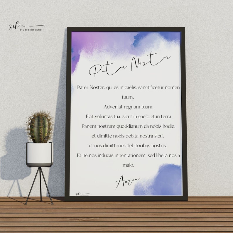 Pater Noster the Lords Prayer Modern Catholic Wall Art Latin Prayer Pater Noster the Lords Prayer Modern Catholic Wall Art Latin Prayer