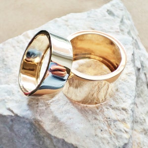 Stacking chunky Minimalistic wide tube band ring by Glafx Jewelry.