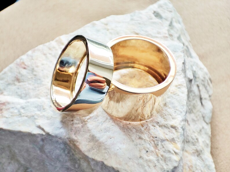 Stacking chunky Minimalistic wide tube band ring by Glafx Jewelry.