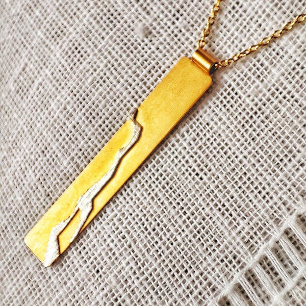 Kintsugi Necklace by Glafx, Kintsugi Statement Pendant, Gold Dainty Kintsugi Necklace, Luxury Necklace for her, Japanese Kintsugi Art, Gifts