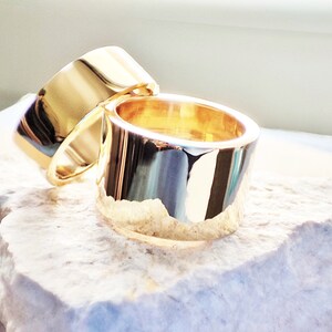 Elegand and simple Minimalistic wide tube band ring by Glafx Jewelry.