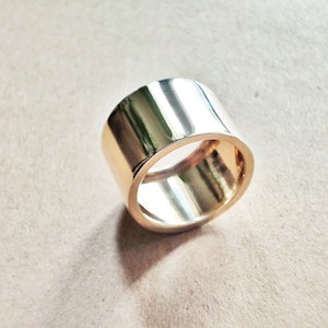 Unisex Minimalistic wide tube band ring by Glafx Jewelry.