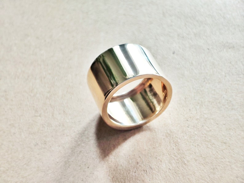Unisex Minimalistic wide tube band ring by Glafx Jewelry.