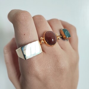 Band signet Minimalistic wide tube band ring by Glafx Jewelry.