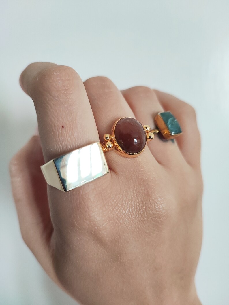 Band signet Minimalistic wide tube band ring by Glafx Jewelry.