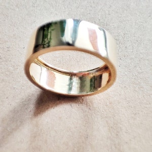 Minimal large wide tube band ring by Glafx Jewelry.