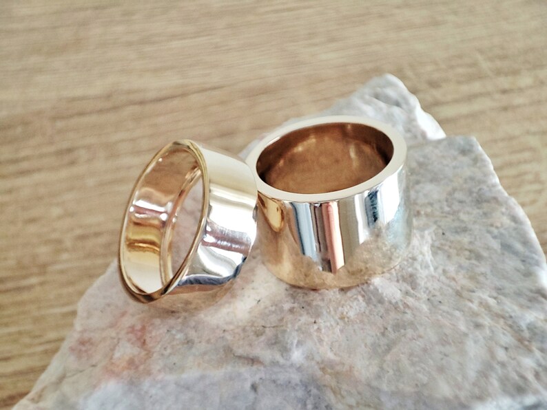 Stackable Minimalistic wide tube band ring by Glafx Jewelry.