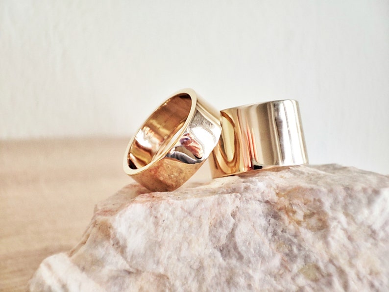 Mens Minimalistic wide tube band ring by Glafx Jewelry.