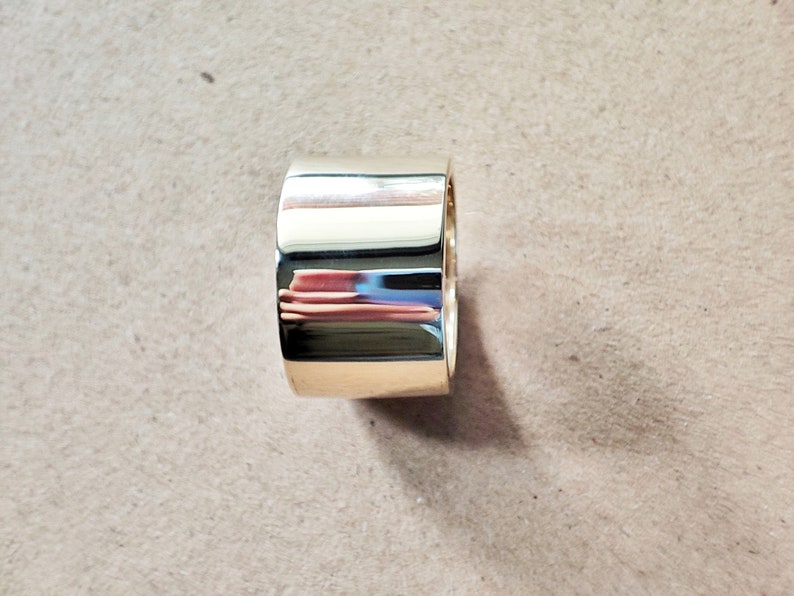 Chunky Minimalistic wide tube band ring by Glafx Jewelry.