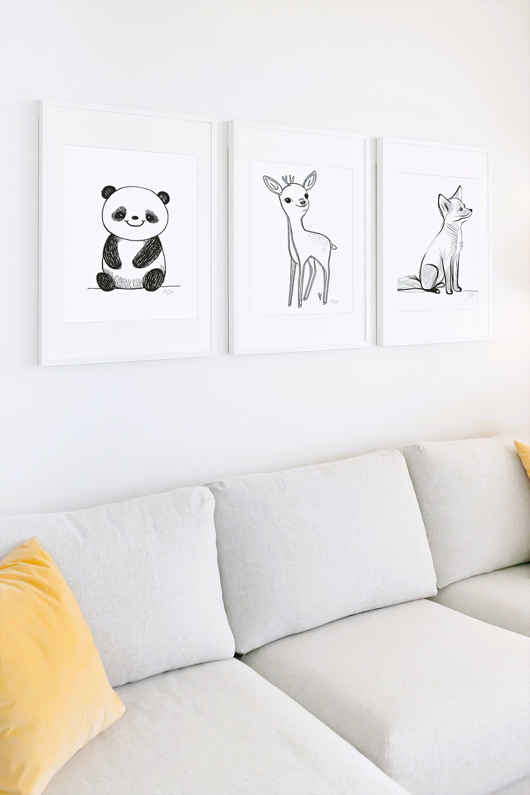 Animal Art Set of 3 INSTANT DOWNLOAD Nursery Art High Resolution Print