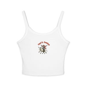 Cowboy Chic Tank Top, Trendy Cowgirl Western Style Women&#39;s Spaghetti Strap, Rodeo Cowgirl Shirt, Southwest Fashion Top, Western Inspired