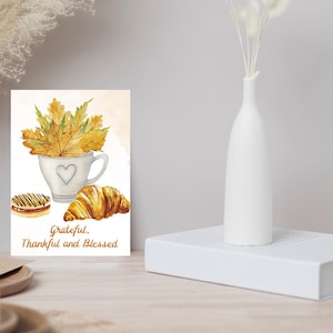 Digital Thanksgiving card, printable thanksgiving card, happy thanksgiving, fall card, pumpkin card