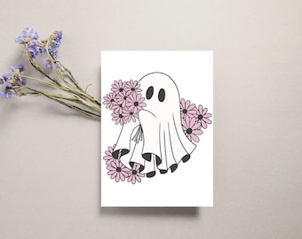 Digital card, printable card, skull card, blank card, any occasion card, printable download, digital download, gothic card, watercolor card
