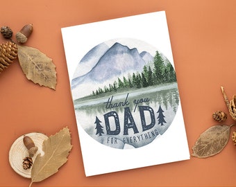 Digital Father's day card, fathers day card, printable card, watercolor card, printable father's day, card for him, card for dad