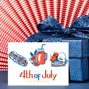 Digital holiday card, printable card, 4th of july card, patriotic card, digital download, birthday card, independence day card