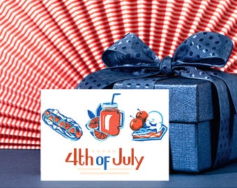 Digitale kerstkaart, afdrukbare kaart, 4 juli-kaart, patriottische kaart, digitale download, verjaardagskaart, onafhankelijkheidsdagkaart