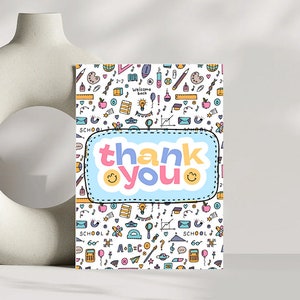 Tarjeta de agradecimiento digital, agradecimiento imprimible, tarjeta de agradecimiento al maestro, descarga digital, tarjeta de agradecimiento, tarjeta floral, tarjeta de maestro