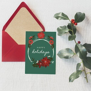 Cartão digital de boas festas, cartão de férias para imprimir, cartão de natal, cartão de natal para imprimir
