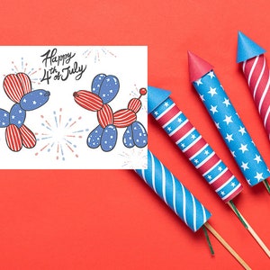 Digital holiday card, printable card, 4th of july card, patriotic card, digital download, birthday card, independence day card