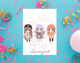 Anime Birthday Card, Printable Birthday Card, Anime Greeting Card ...