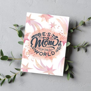 Digital Mother&#39;s day card, printable mother&#39;s day card, digital download, floral card, happy mother&#39;s day, printable card, watercolor card