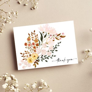 Digitale Dankeskarte, druckbare Dankeskarte, printable, digitaler Download, florales Dankeschön, Dankeskarte, Blumenkarte