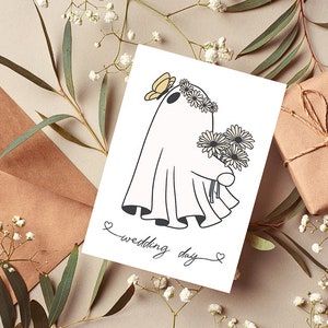 Digital wedding card, floral card, wedding stationary, happy wedding, watercolor card, digital card, printable card image 1