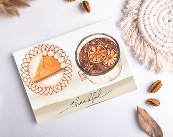 Carte de Thanksgiving numérique, carte de Thanksgiving imprimable, joyeux Thanksgiving, carte d'automne, carte de citrouille