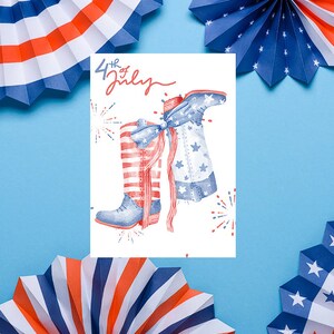 Digital holiday card, printable card, 4th of july card, patriotic card, digital download, birthday card, independence day card