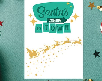 Digital Christmas Card, Christmas card, Printable Christmas card, printable card, holiday card, happy new year card, retro christmas card