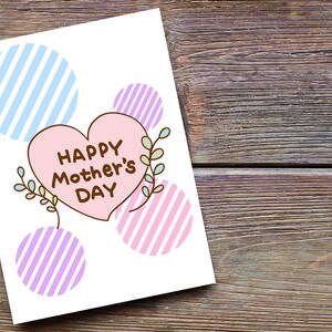 Digital Mother&#39;s day card, printable mother&#39;s day card, digital download, floral card, happy mother&#39;s day, printable card, minimalist card