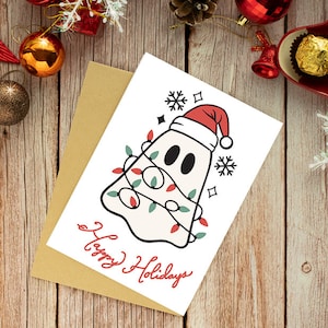 Digital Christmas Card, Christmas card, Printable Christmas card, printable card, holiday card, happy new year card, holiday ghost card