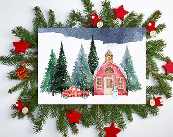 Digital Christmas Card, Christmas card, Printable Christmas card, printable card, holiday card, happy new year card, watercolor