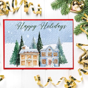 Printable Happy holidays Card, digital card, digital download, printable, christmas card, holiday card