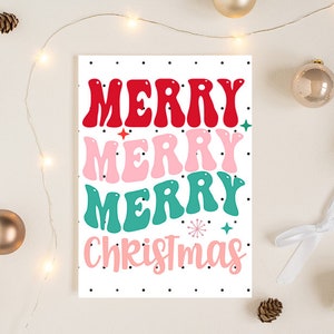 Digitale kerstkaart, kerstkaart, afdrukbare kerstkaart, afdrukbare kaart, kerstkaart, gelukkig nieuwjaarskaart, aquarel