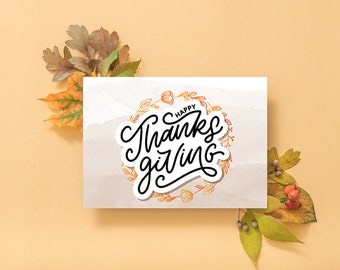 Digital Thanksgiving card, printable thanksgiving card, happy thanksgiving, fall card, pumpkin card