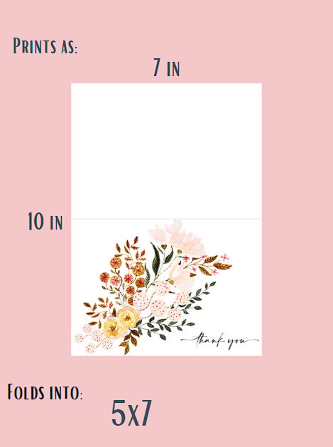 Digital Thank You Card, Printable Thank You, Printable, Digital ...