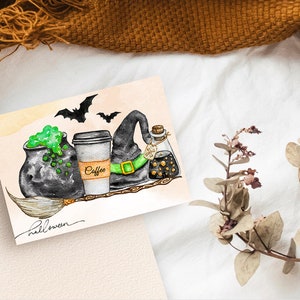 Digital Fall Card, printable halloween card, printable card, digital card, digital download, autumn card, birthday card, watercolor