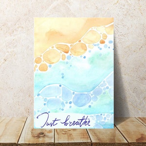 Digital card, Printable card, blank card, beach themed card, encouragement card
