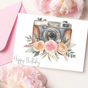 Cartão de aniversário em aquarela para impressão, cartão digital, aniversário digital, cartão para impressão, feliz aniversário, cartão em aquarela, presente para ela
