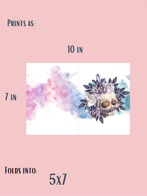 Digital Card, Printable Card, Skull Card, Blank Card, Any Occasion Card ...