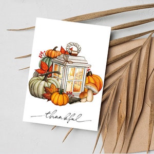 Digital Thanksgiving card, printable thanksgiving card, happy thanksgiving, fall card, pumpkin card