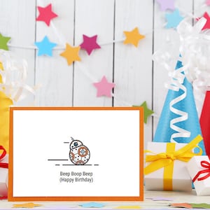 Carte de robot imprimable, carte d'anniversaire, joyeux anniversaire, téléchargement numérique, carte imprimable, anniversaire de robot