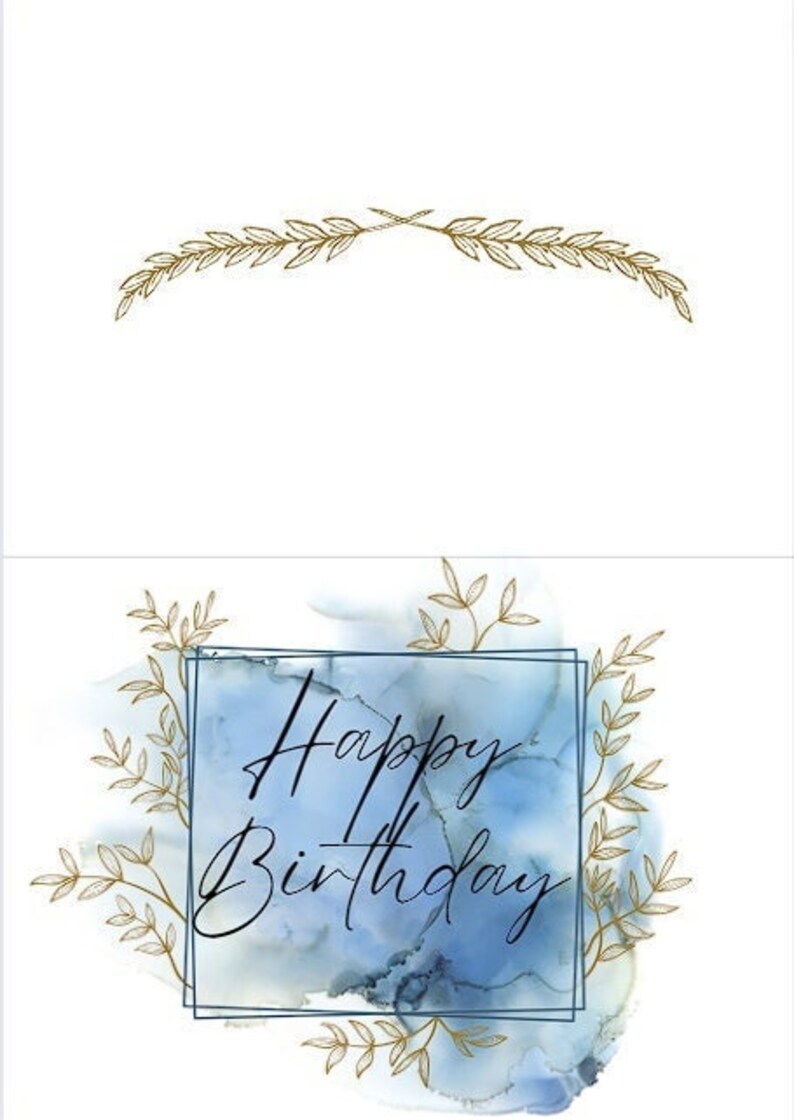 Digital Folded Birthday Card, Printable Card, Foldable Card, Happy ...