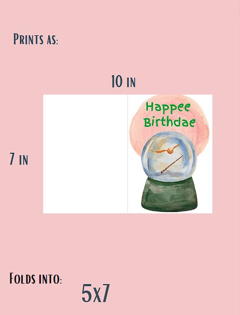 Wizard Birthday Card, Printable Card, Digital Card, Digital Download ...