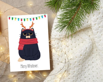 Digital Christmas Card, Christmas card, Printable Christmas card, printable card, holiday card, happy new year card, holiday cat card
